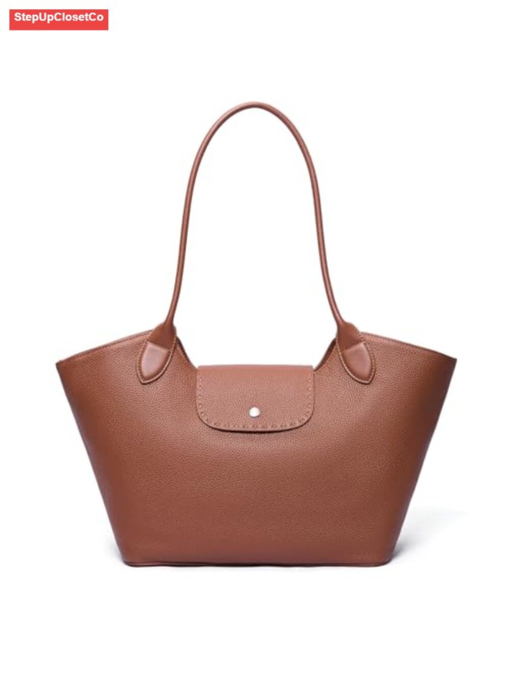 Genuine Leather Tote Bag for Women Minimalist Roomy Shoulder Purse